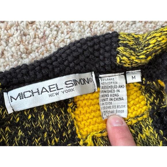 Vintage 90's, 1995, Michael Simon Sweater, size Medium, Cotton Blend, cropped - Picture 6 of 10